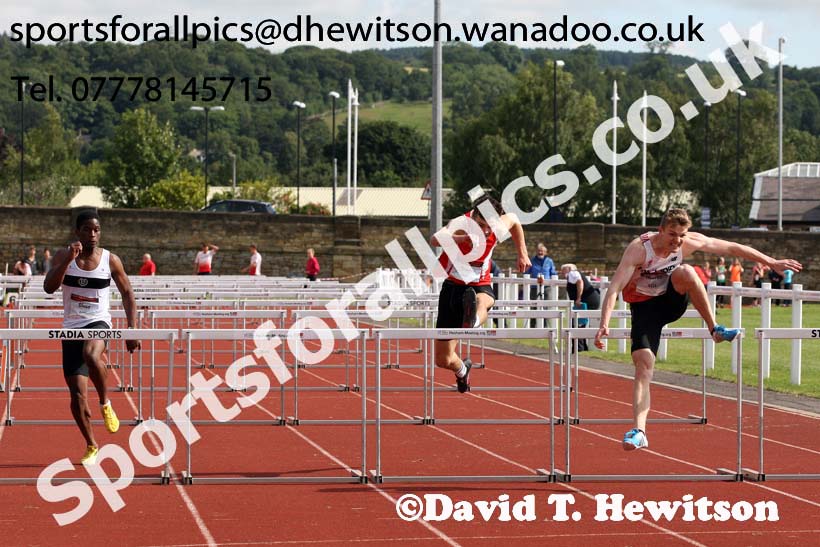Mens under-20s 110 metres hurdles, EAP International Combined Events, Hexham Northumberland. Photo: David T. Hewitson/Sports for All Pics